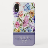 Coques Case-Mate iPhone Élégant Floral Moderne et Monogramme Papillon Nom (Dos)