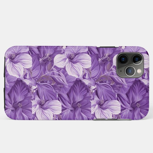 Coques Case-Mate iPhone Elegant floral pattern in purple tones (Dos (Horizontal))