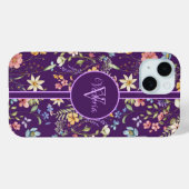 Coques Case-Mate iPhone Élégant Floral Violet Personnalisé (Verso (horizontal))