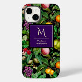 Coques Case-Mate iPhone Elégant fruits tropicaux noir motif monogramme (Verso)