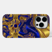 Coques Case-Mate iPhone Élégant garnissage Abstrait Bleu Gold Bow (Verso (horizontal))