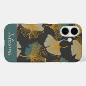 Coques Case-Mate iPhone Élégant Ginkgo Feuille Automne Script Personnalisé (Verso (horizontal))