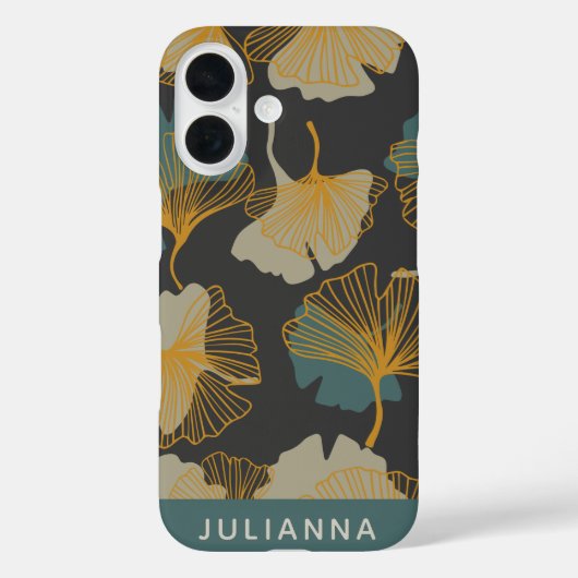 Coques Case-Mate iPhone Elégant Ginkgo Feuille Motif Automne Personnalisé (Verso)