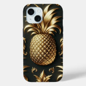 Coques Case-Mate iPhone Élégant Glam Black & Gold Tropical Pineappy (Verso)
