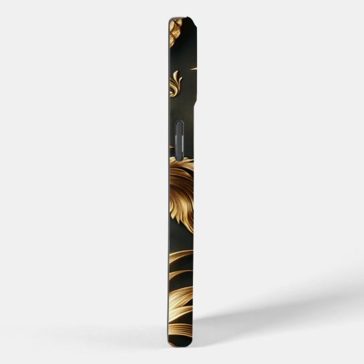 Coques Case-Mate iPhone Élégant Glam Black & Gold Tropical Pineappy (Verso / Droite)