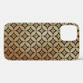 Coques Case-Mate iPhone Elégant Gold Abstrait Cercles Floral Motif | (Verso (horizontal))