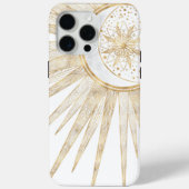 Coques Case-Mate iPhone Elegant Gold Doodles Sun Moon Mandala Design (Verso)
