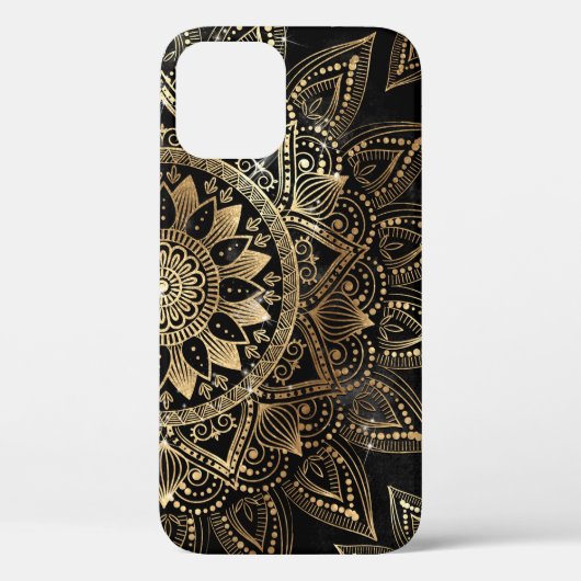 Coques Case-Mate iPhone Elégant Gold Mandala Black Design (Verso)