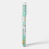 Coques Case-Mate iPhone Elegant Gold Sage Green Marble Custom Name (Verso / Droite)