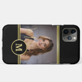 Coques Case-Mate iPhone Elegant Gold Signature Monogram with Photo (Dos (Horizontal))
