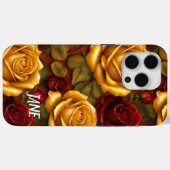 Coques Case-Mate iPhone Élégant Golden Roses Valentines Spécial (Verso (horizontal))
