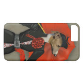 Coques Case-Mate iPhone Elégant Greyhound et parapluie rouge (Dos (Horizontal))
