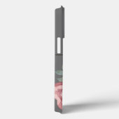 Coques Case-Mate iPhone Élégant Gris Botanique Floral Roses Nom du monogra (Verso / Droite)