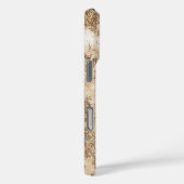 Coques Case-Mate iPhone Elégant Grunge Beige Texture Nom personnalisé (Verso / Droite)