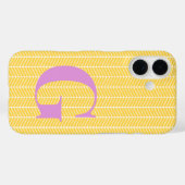 Coques Case-Mate iPhone Élégant Herringbone jaune Chevron ZigZag Monogramm (Verso (horizontal))