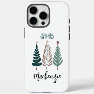Coques iPhone 16 Pro Max Elegant Holly Jolly Noël Personnalisé Nom Drôle