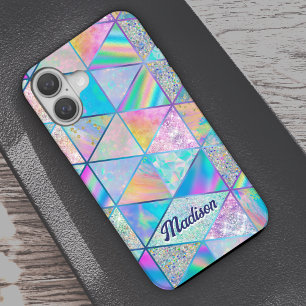 Coques iPhone 16 Élégant hologramme girly coloré