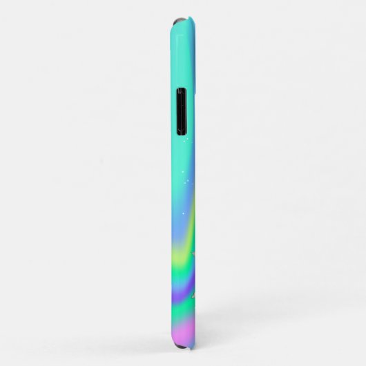 Coques Case-Mate iPhone Élégant Holographique mignon Flamant rose bébé (Dos/Droite)