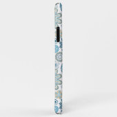 Coques Case-Mate iPhone Elégant Imaginaire bleu d'hiver Mandala Motif d'ar (Dos/Droite)