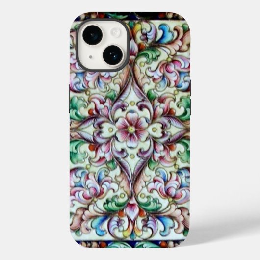 COQUES Case-Mate iPhone ÉLÉGANT IMAGINAIRE FLORAL VERT ROSE (Verso)