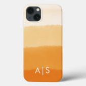 Coques Case-Mate iPhone Élégant Initiales Monogrammes Citrouille Orange Om (Verso)