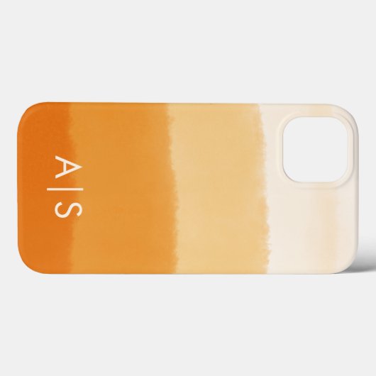 Coques Case-Mate iPhone Élégant Initiales Monogrammes Citrouille Orange Om (Verso (horizontal))