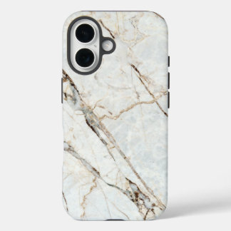 Coques iPhone 16 Élégant intemporel blanc marbré gris pierre