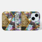 Coques Case-Mate iPhone Élégant iridescente girométrique (Verso (horizontal))