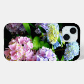 Coques Case-Mate iPhone Elégant jardin Hydrangea rose bleu violet fleuri (Verso (horizontal))