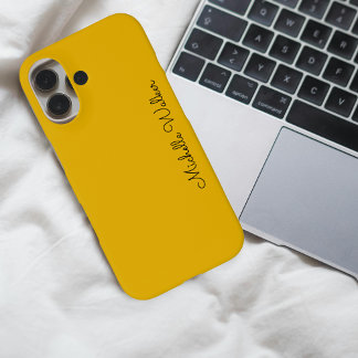 Coques iPhone 16 Elégant Jaune & Noir minimaliste moderne
