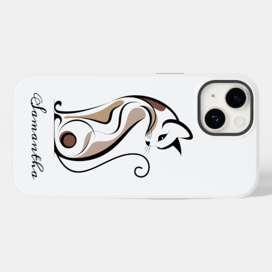 Coques Case-Mate iPhone Élégant Kitty moderne, Maman de chat, mignonne per (Verso (horizontal))