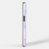 Coques Case-Mate iPhone Élégant Lavande Damask Monogramme (Verso / Droite)