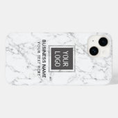 Coques Case-Mate iPhone Élégant logo personnalisé Marbre blanc d'entrepris (Verso (horizontal))