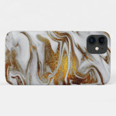 Coques Case-Mate iPhone Elégant look moderne cuivre or et marbre blanc (Dos (Horizontal))