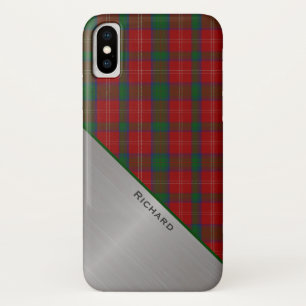 Case-Mate iPhone Case Élégant look rouge & vert plaid & aluminium
