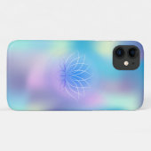 Coques Case-Mate iPhone Élégant Lotus Bleu Holographique (Dos (Horizontal))
