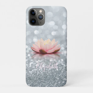 Case-Mate iPhone Case Élégant Lotus Bokeh Pailleté Argenté Féminin