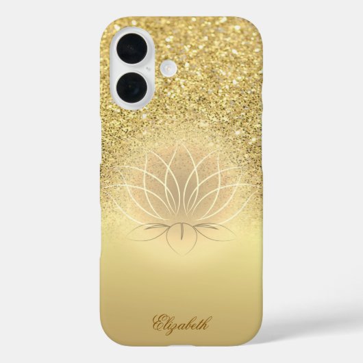 Coques Case-Mate iPhone Elegant lotus bokeh pailleté or (Verso)