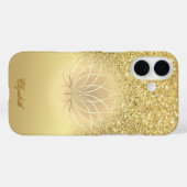 Coques Case-Mate iPhone Elegant lotus bokeh pailleté or (Verso (horizontal))