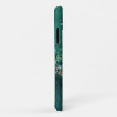 Coques Case-Mate iPhone Élégant lune de lune émeraude de nuit dentelle ver (Dos/Droite)