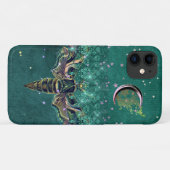 Coques Case-Mate iPhone Élégant lune de lune émeraude de nuit dentelle ver (Dos (Horizontal))