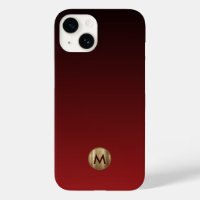 Elégant Luxe Brossé Or Monogramme Rouge