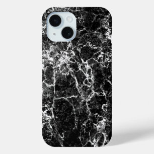 Coque Pour iPhone 15 Élégant Luxueux intemporel pierre de marbre noir