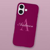 Coques Case-Mate iPhone Élégant Magenta Rouge, rose & blanc Nom & Monogram