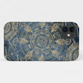 Coques Case-Mate iPhone Elégant Mandala Blue Whimsy Design (Dos (Horizontal))
