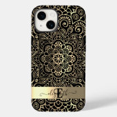 Coques Case-Mate iPhone Élégant Mandala d'or noir élégant (Verso)