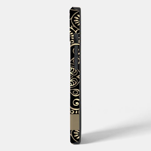 Coques Case-Mate iPhone Élégant Mandala d'or noir élégant (Verso / Gauche)