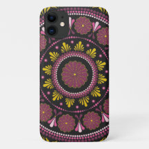 Elégant Mandala d'or rose, Boho Zen Dot Art Flower