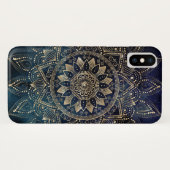 Coques Case-Mate iPhone Elégant Mandala Gold Blue Galaxy (Dos (Horizontal))