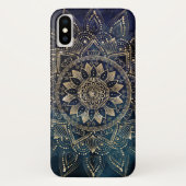 Coques Case-Mate iPhone Elégant Mandala Gold Blue Galaxy (Dos)